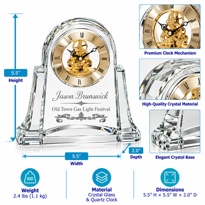 Brunswick Heritage | Custom Gold Clock Crystal Award