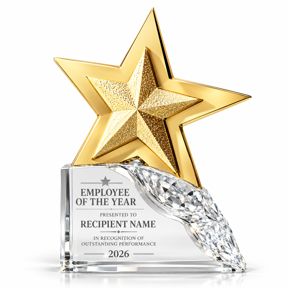 Starbound Aureate | Customized Corporate Achievement Crystal Award