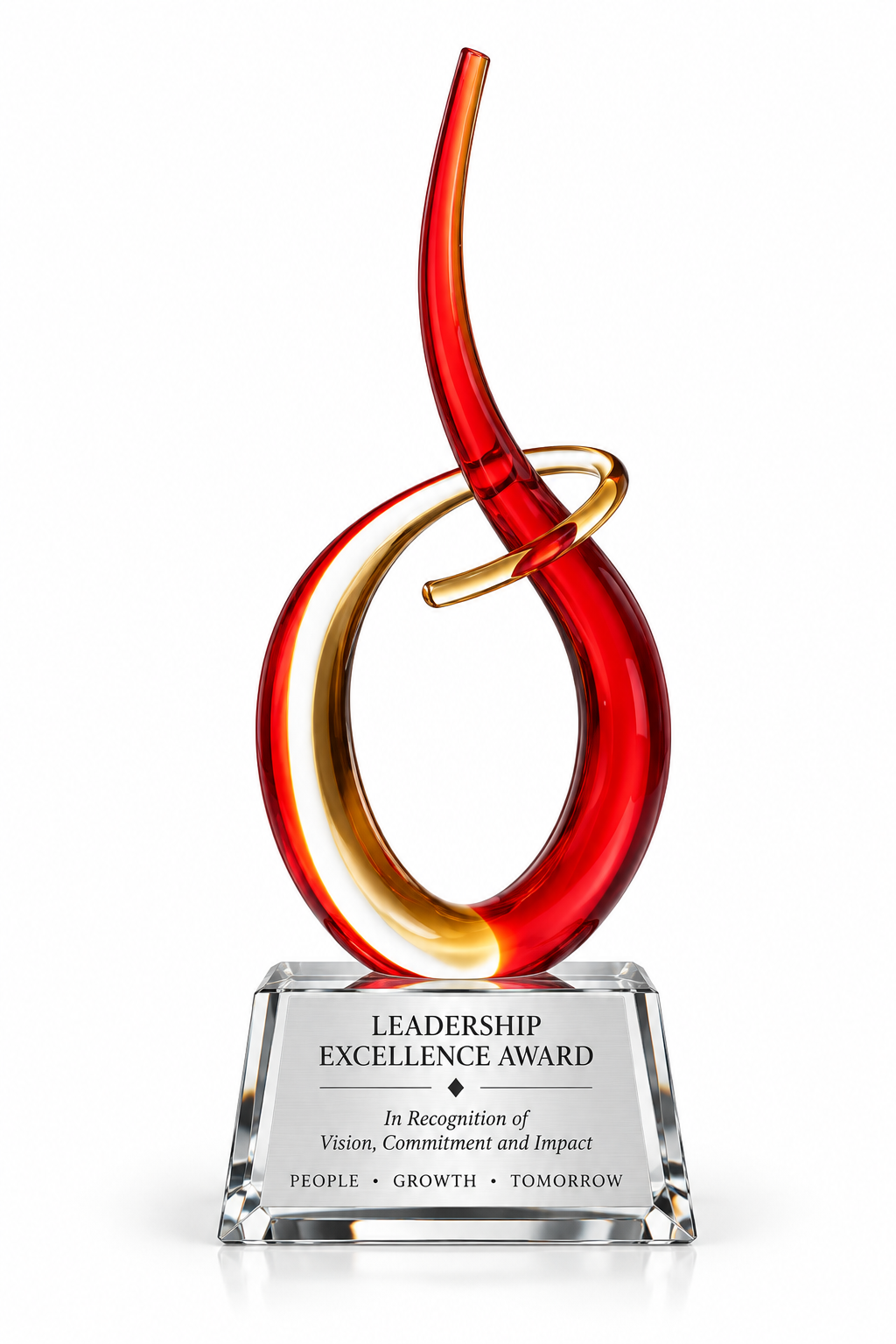 Trophée en cristal pour casque de chantier – Ancienneté de service