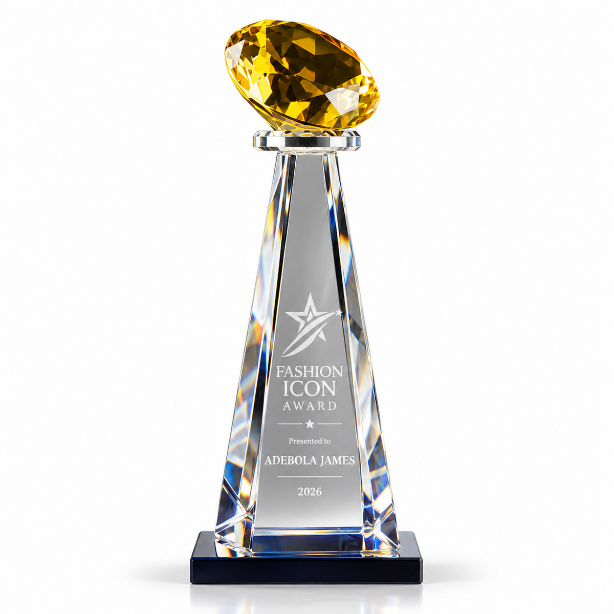 Golden Muse | Custom Crystal Fashion Icon Recognition Award