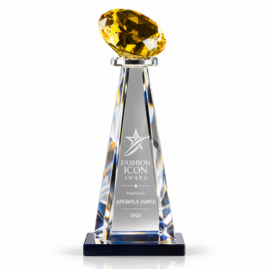 Golden Muse | Custom Crystal Fashion Icon Recognition Award