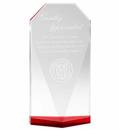 Diamant Rouge | Trophée de reconnaissance en cristal gravé et personnalisé