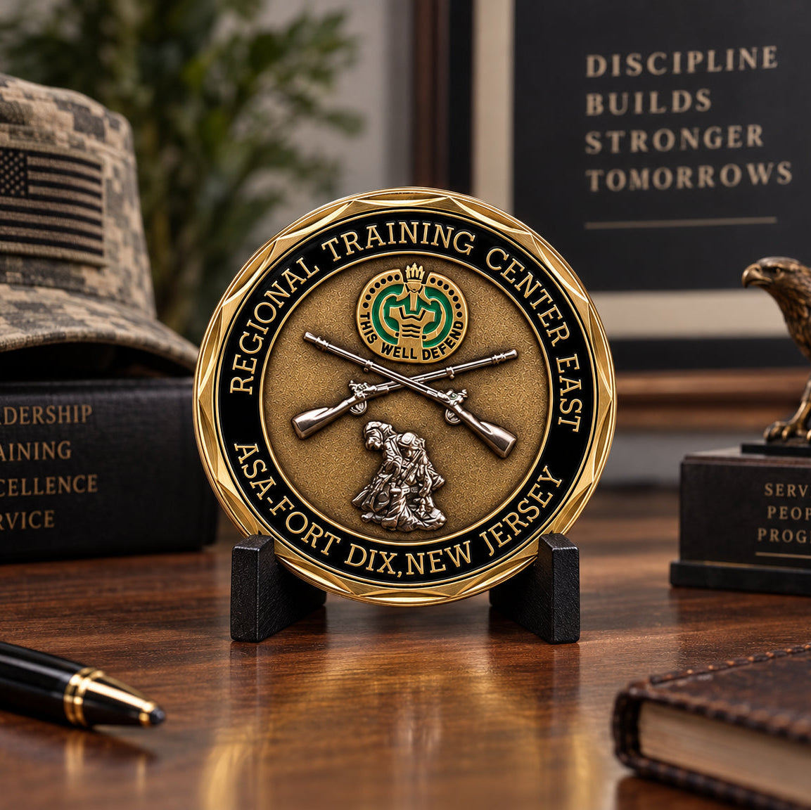 Military Challenge | Antique Brass 3D Army Recognition Coin