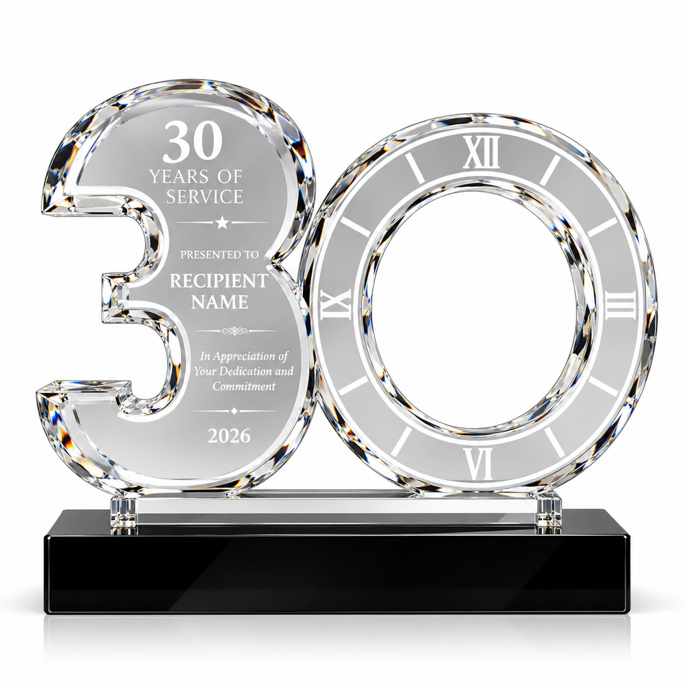 Timeless Legacy | Custom Crystal 30 Year Service Anniversary Award
