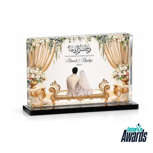 Eternal Romance | Personalized Glass Wedding Plaque Award
