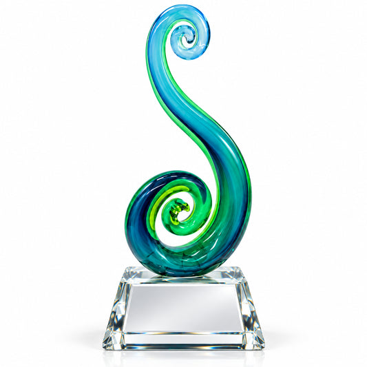 Emerald Spiral | Custom Art Glass Recognition Award