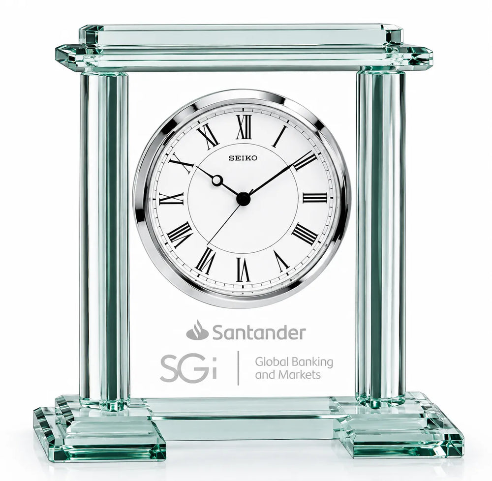 Senior Elegance | Custom Retirement Crystal Clock Award
