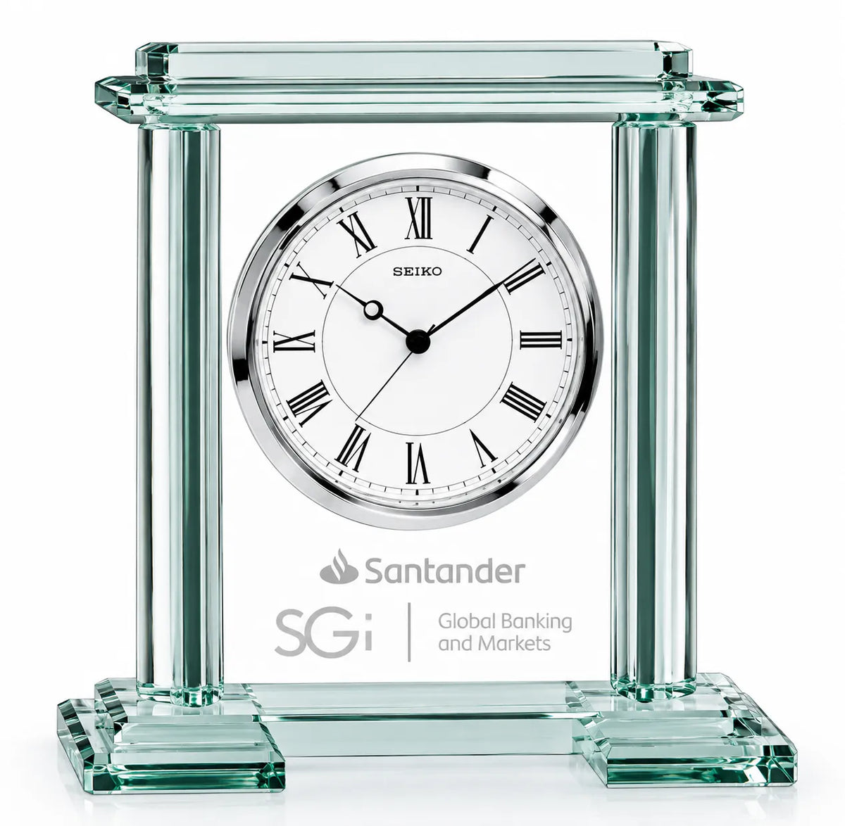 Senior Elegance | Custom Retirement Crystal Clock Award