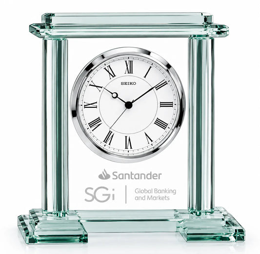 Senior Elegance | Custom Retirement Crystal Clock Award