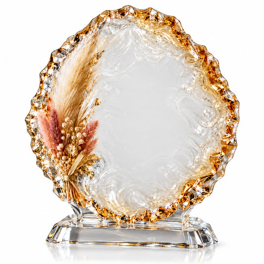 Radiant Floral | Crystal Art Glass Umrah Mubarak Award