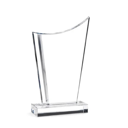 Cool Blue Accent Crystal Award – Personalized Engraved Trophy
