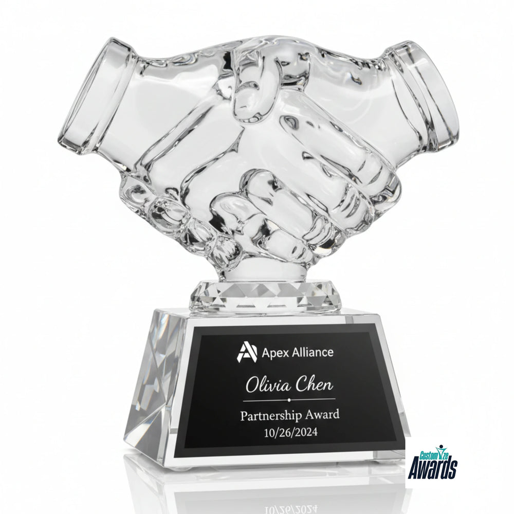 Partnership Handshake | Personalized Corporate Partnership Achievement Award