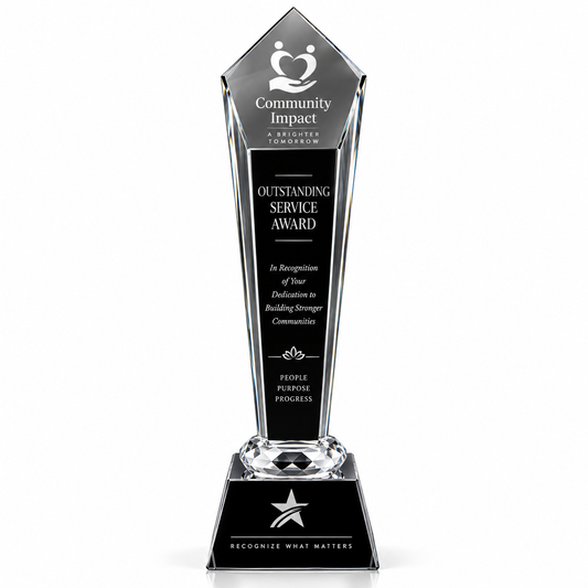 Community Pinnacle | Crystal Outstanding Service Award Trophy