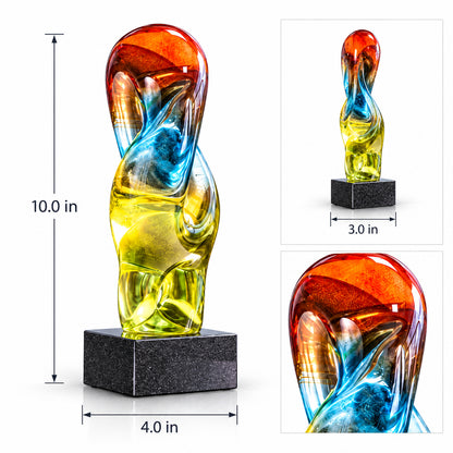 Artistic Ocean | Colorful Artistic Crystal Recognition Trophy