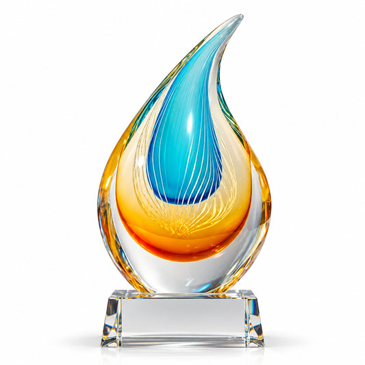 Azure Flame | Custom Art Glass Achievement Award