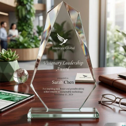 Unity Peak Crystal Plaque Award