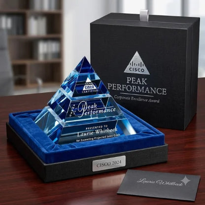 Personalized Apogee Pyramid Crystal Award Trophy