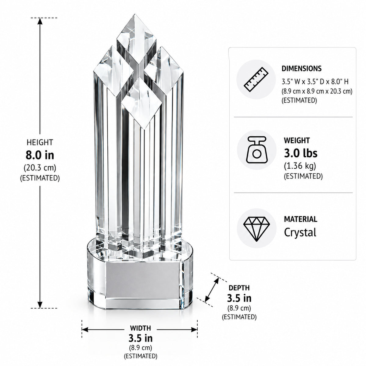 Executive Hayworth | Custom Engraved Crystal Recognition Award