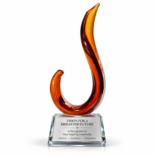 Ember Curve | Custom Art Glass Recognition Award