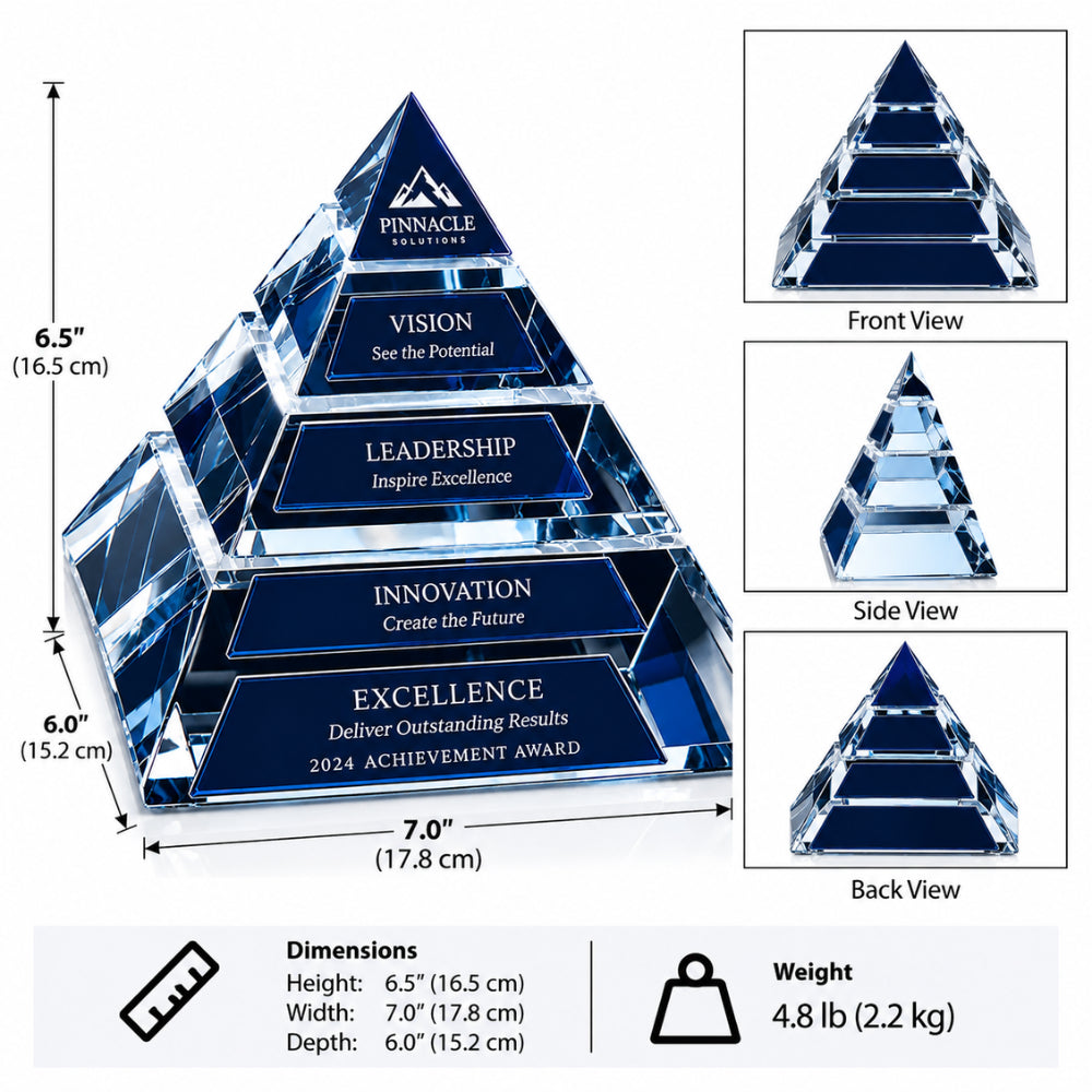 Cristal Apogée Pyramide | Trophée de reconnaissance gravé