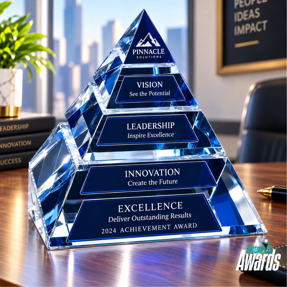 Cristal Apogée Pyramide | Trophée de reconnaissance gravé