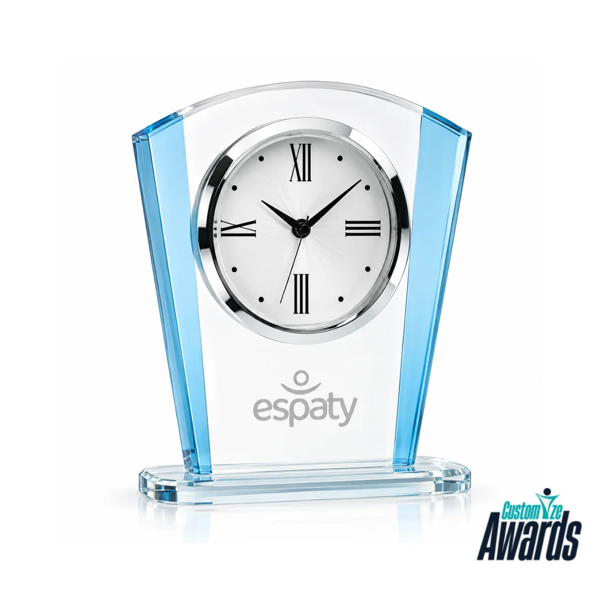 Azure Timepiece | Blue Crystal Clock Recognition Award