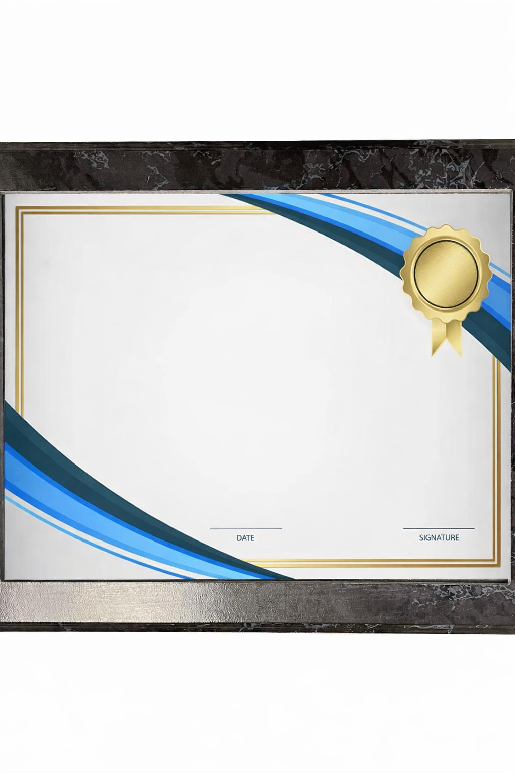 Black Marble Slide-In Certificate Plaque