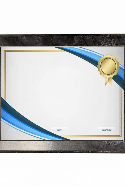Black Marble Slide-In Certificate Plaque