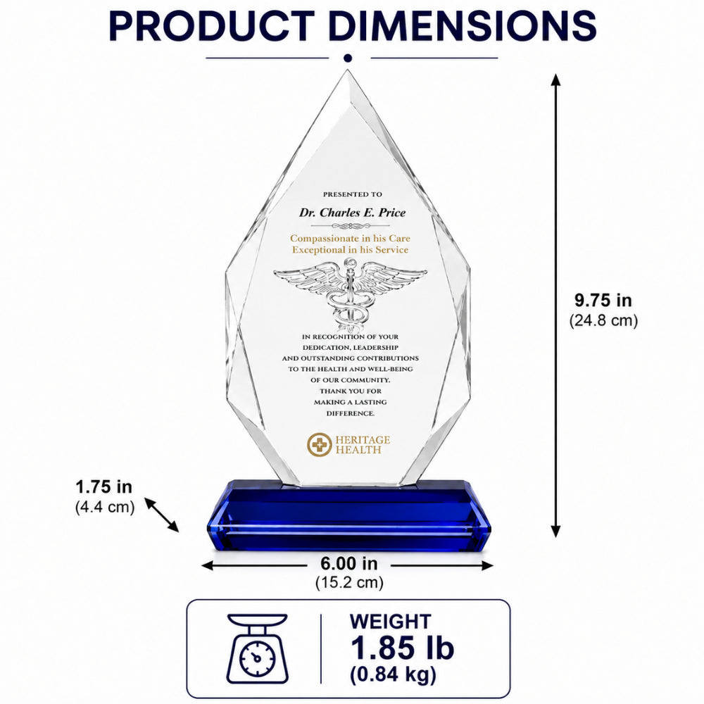 Caduceus Crystal | Healthcare Excellence Crystal Award