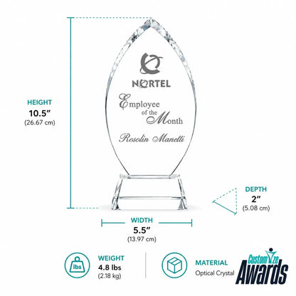 Cascade Custom Crystal | Personalisierte gravierte Anerkennungs-Auszeichnung