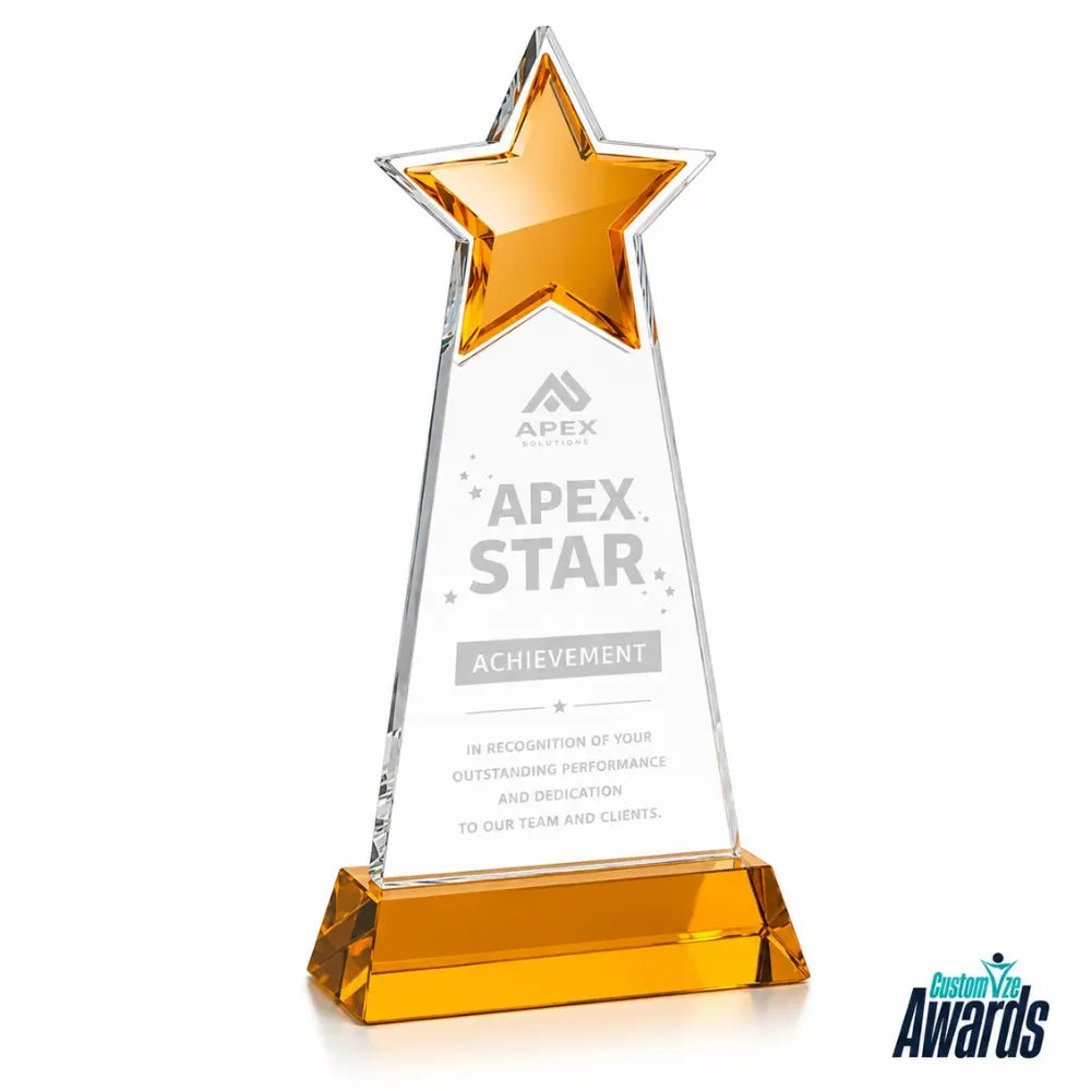 Celestial Star |  Custom Engraved Crystal Achievement Trophy