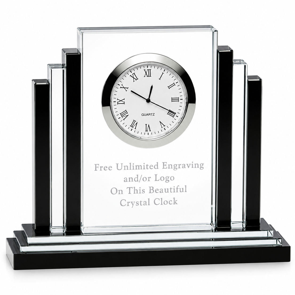 Personalized Engraved Premier Crystal Clock
