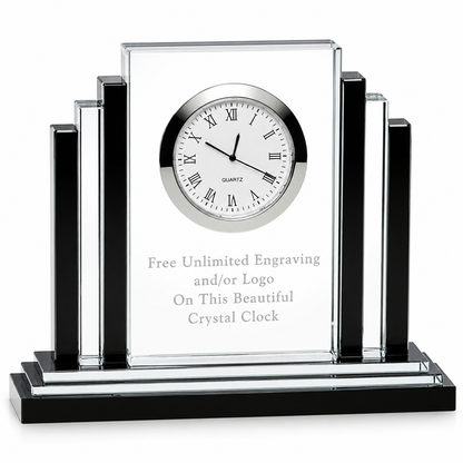 Personalized Engraved Premier Crystal Clock