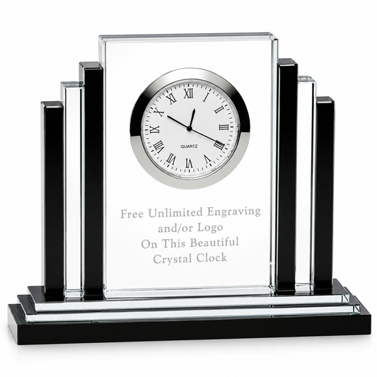 Personalized Engraved Premier Crystal Clock