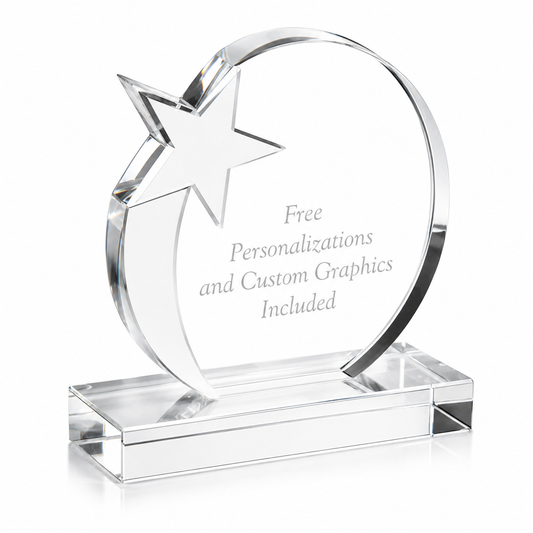 Personalized  Shooting Star Circle Crystal Award