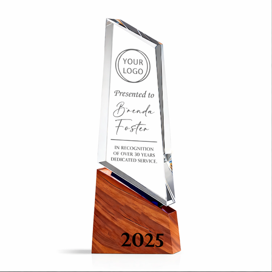 Custom Tall Crystal Plaque