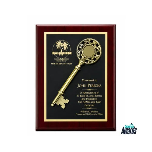 Classic Key Plaque Award | Distinguished Service Recognition Trophy