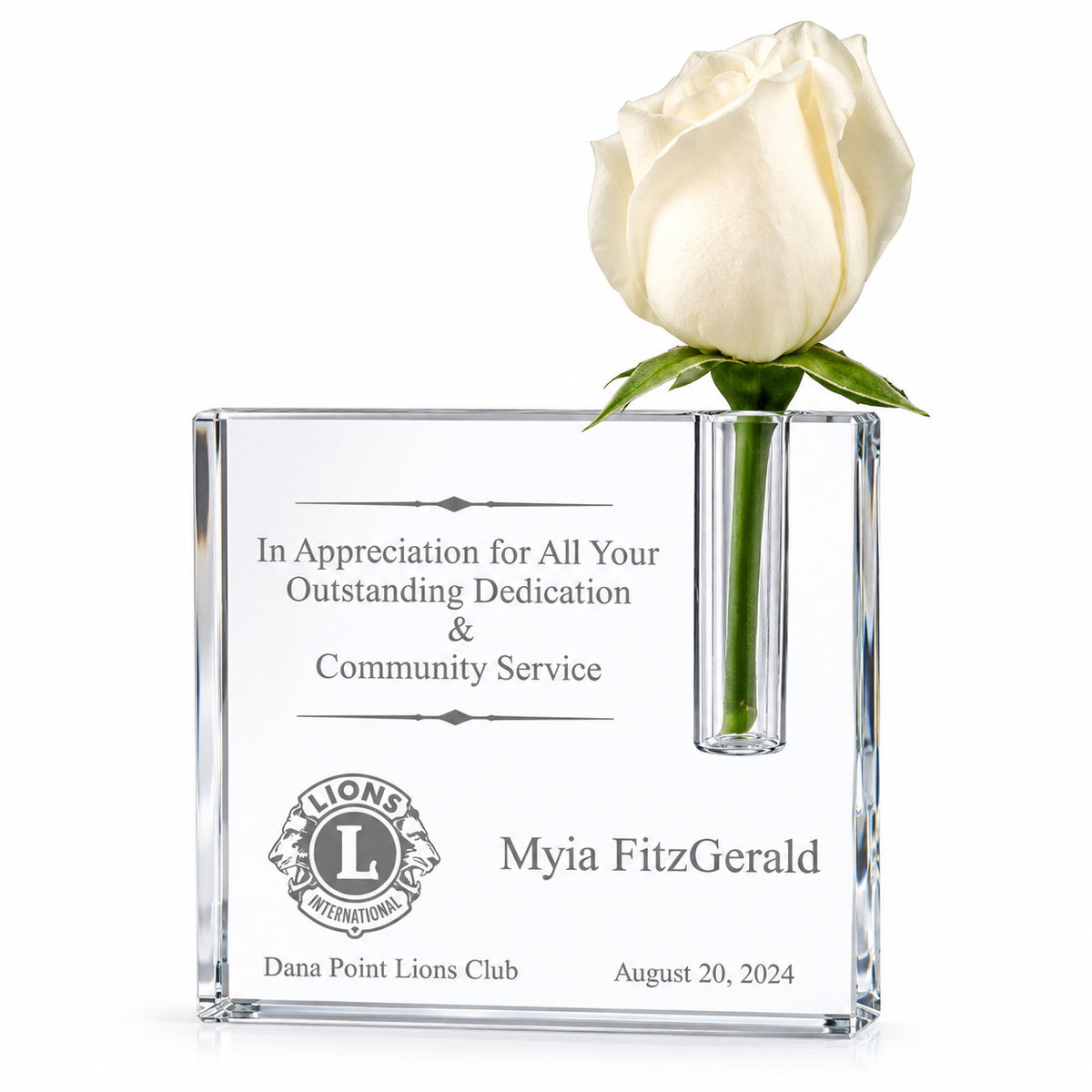 Community Rose | Community Service Appreciation Glass Award
