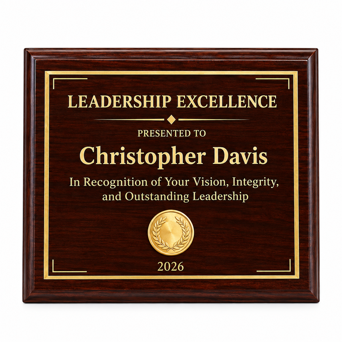 Corporate Steward | Custom Wood Executive Recognition Plaque