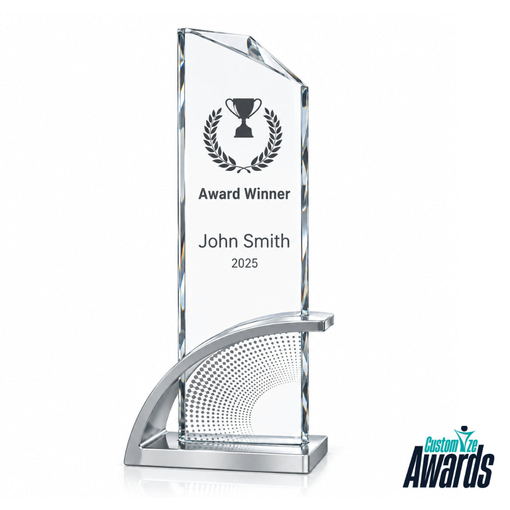 Crescent Crystal | Custom Engraved Excellence Recognition Crystal  Award