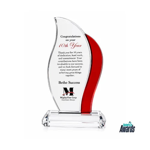 Crimson Flame | Employee Recognition Crystal Award