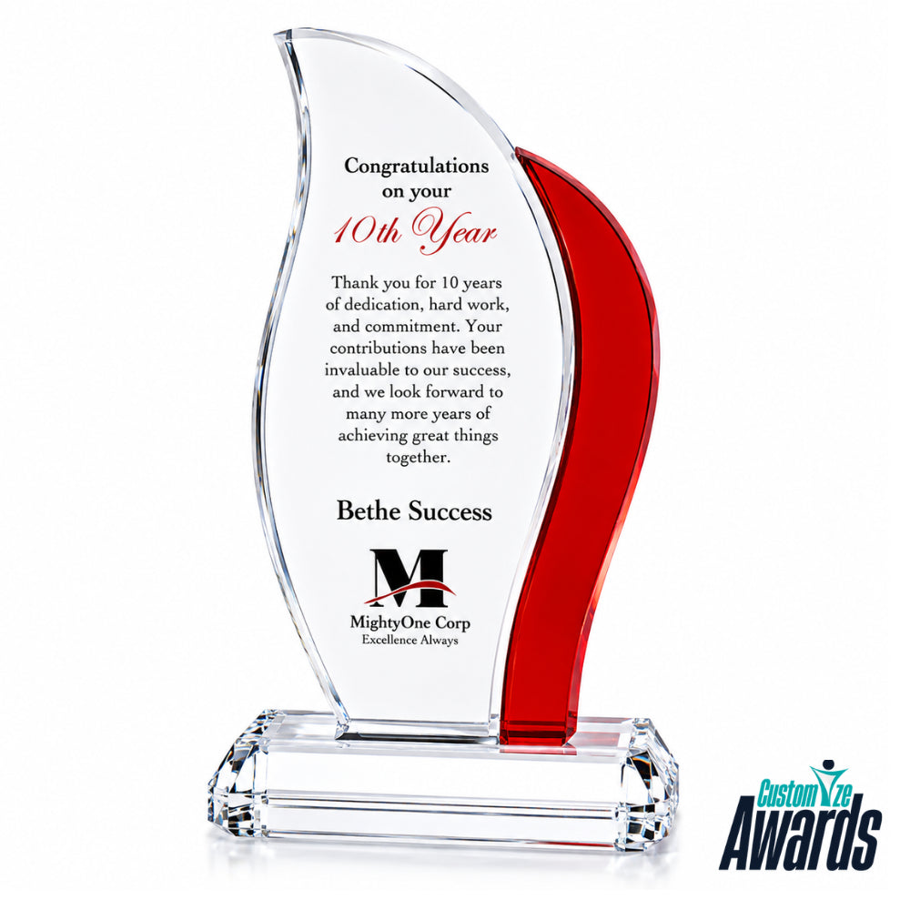 Crimson Flame | Employee Recognition Crystal Award