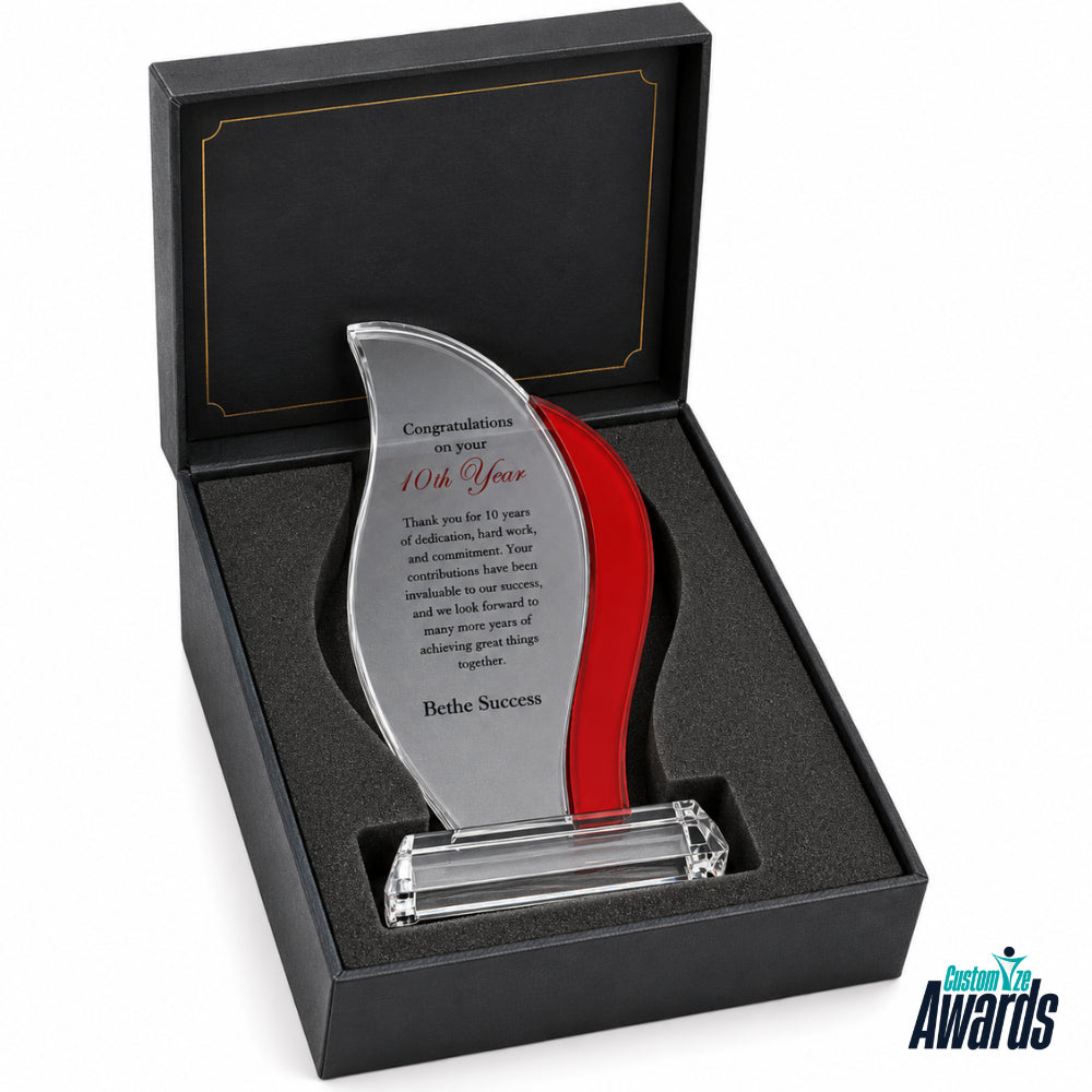 Crimson Flame | Employee Recognition Crystal Award