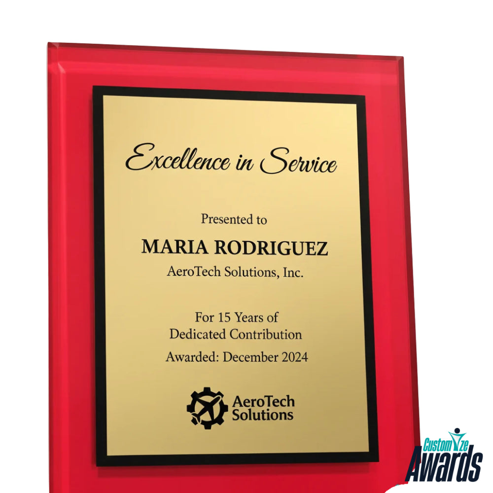 Crimson Gilded | Custom Engraved Vista Recognition Plaque