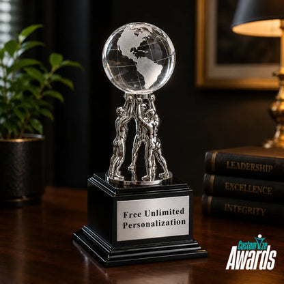 Crystal Globe Teamwork | Personalisierte Anerkennungsprämie