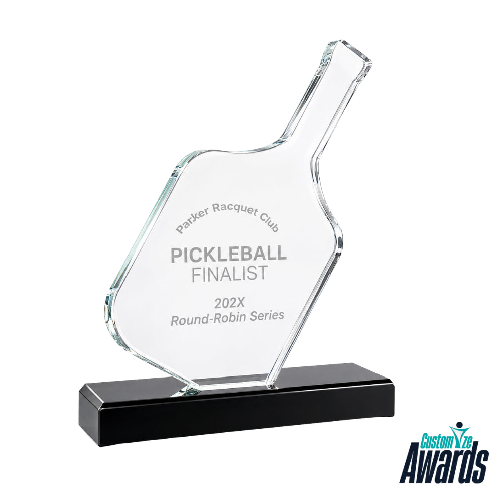 Crystal Pickleball Paddle | Custom Sports Plaque Awards