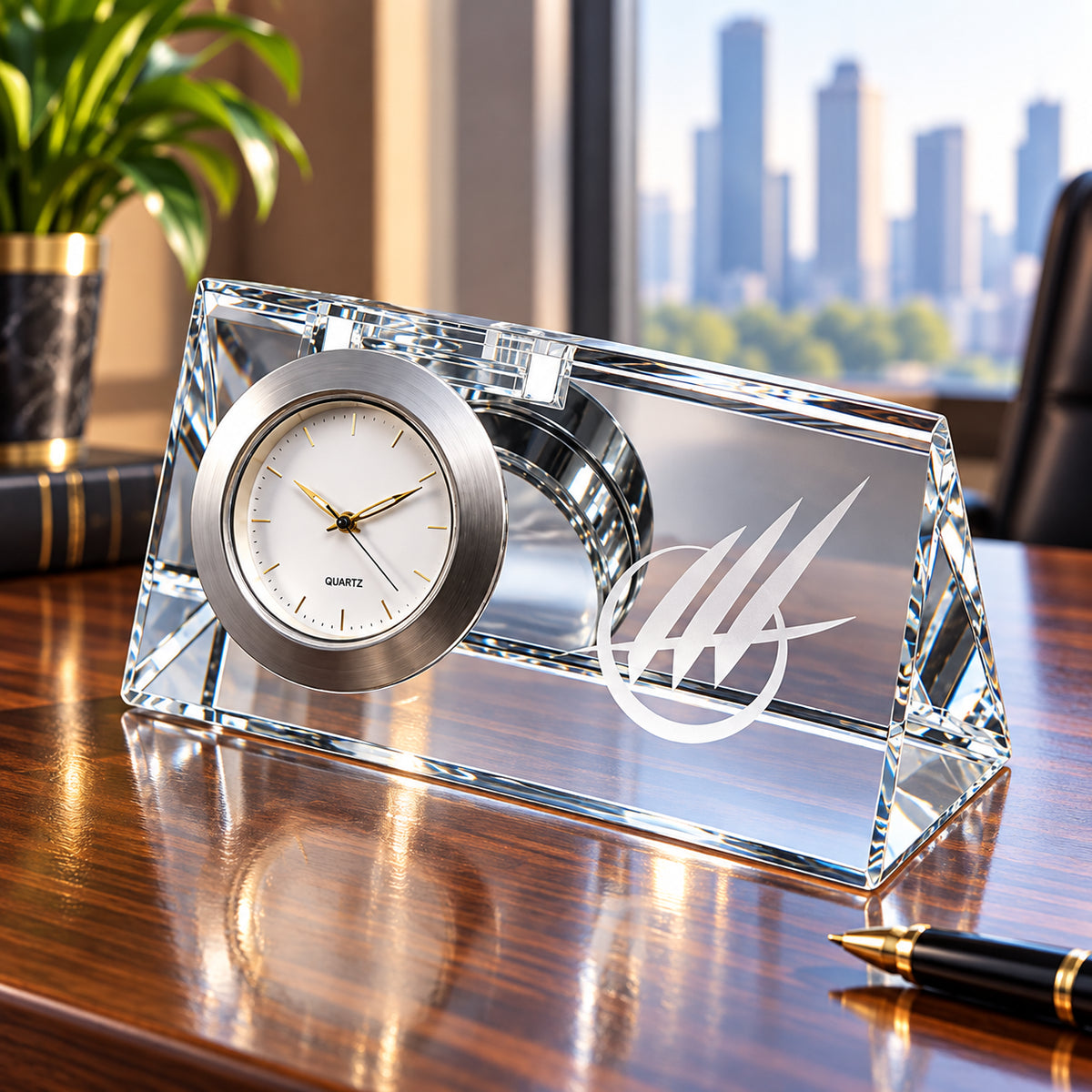 Crystal Diplomat | Custom Corporate Clock Award