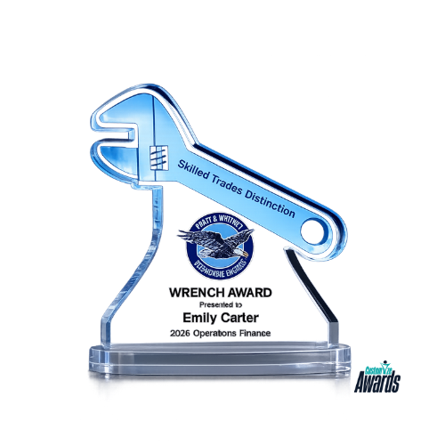 Wrench Acrylic Award | Skilled Trades Excellence Trophy