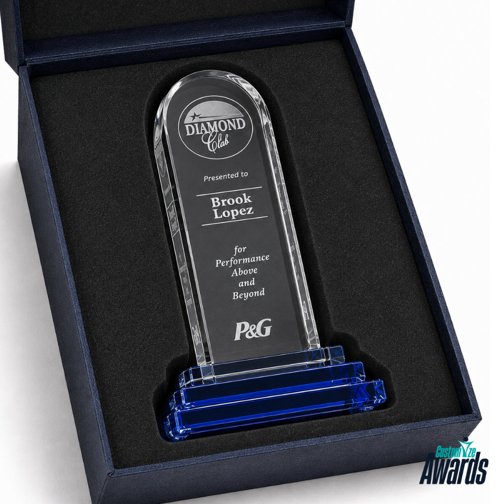 Crystal Vision  Engraved Recognition Award pakagin 