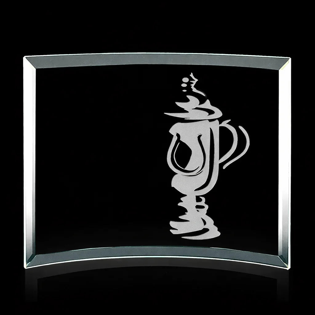 Curved Bevel Jade Rectangle crystal plaque Award